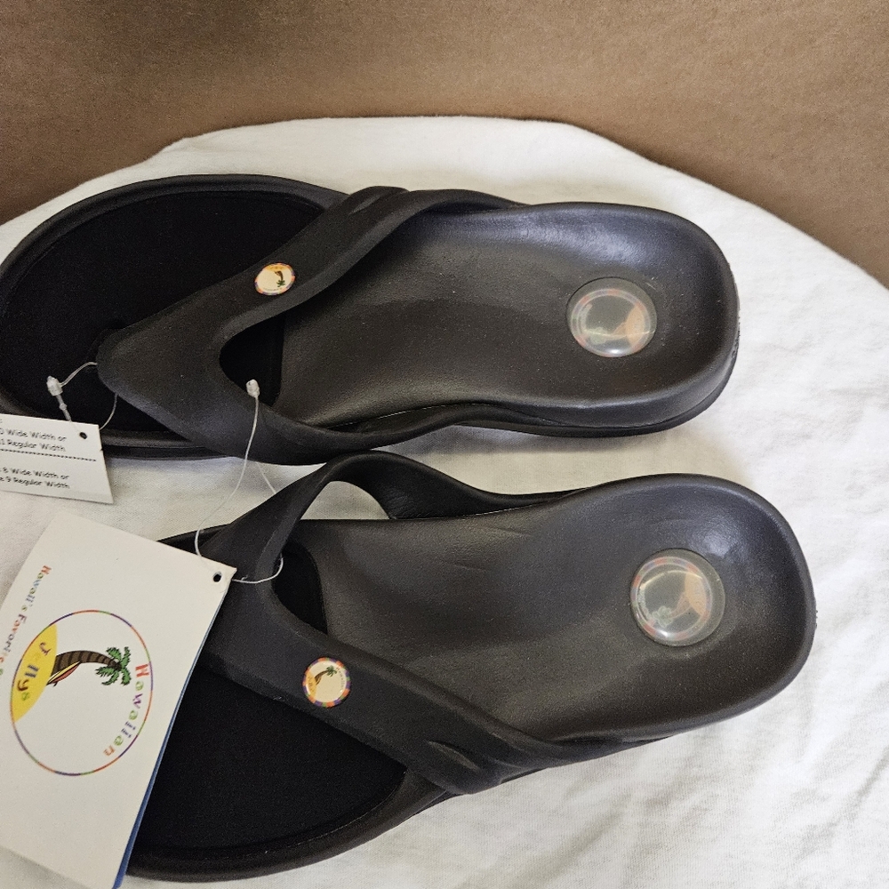 Black Flip Flop Sandals Men Size 11 - Picture 10 of 16
